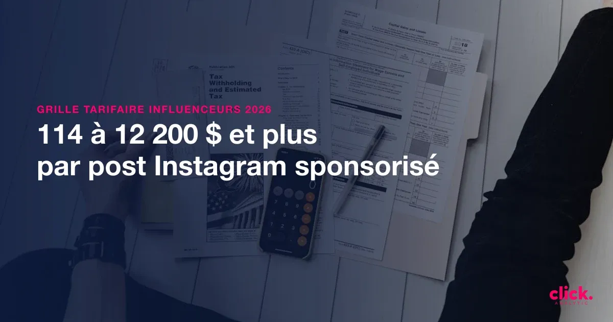Grille tarifaire influenceurs 2026 : prix d'un post Instagram par palier d'abonnés