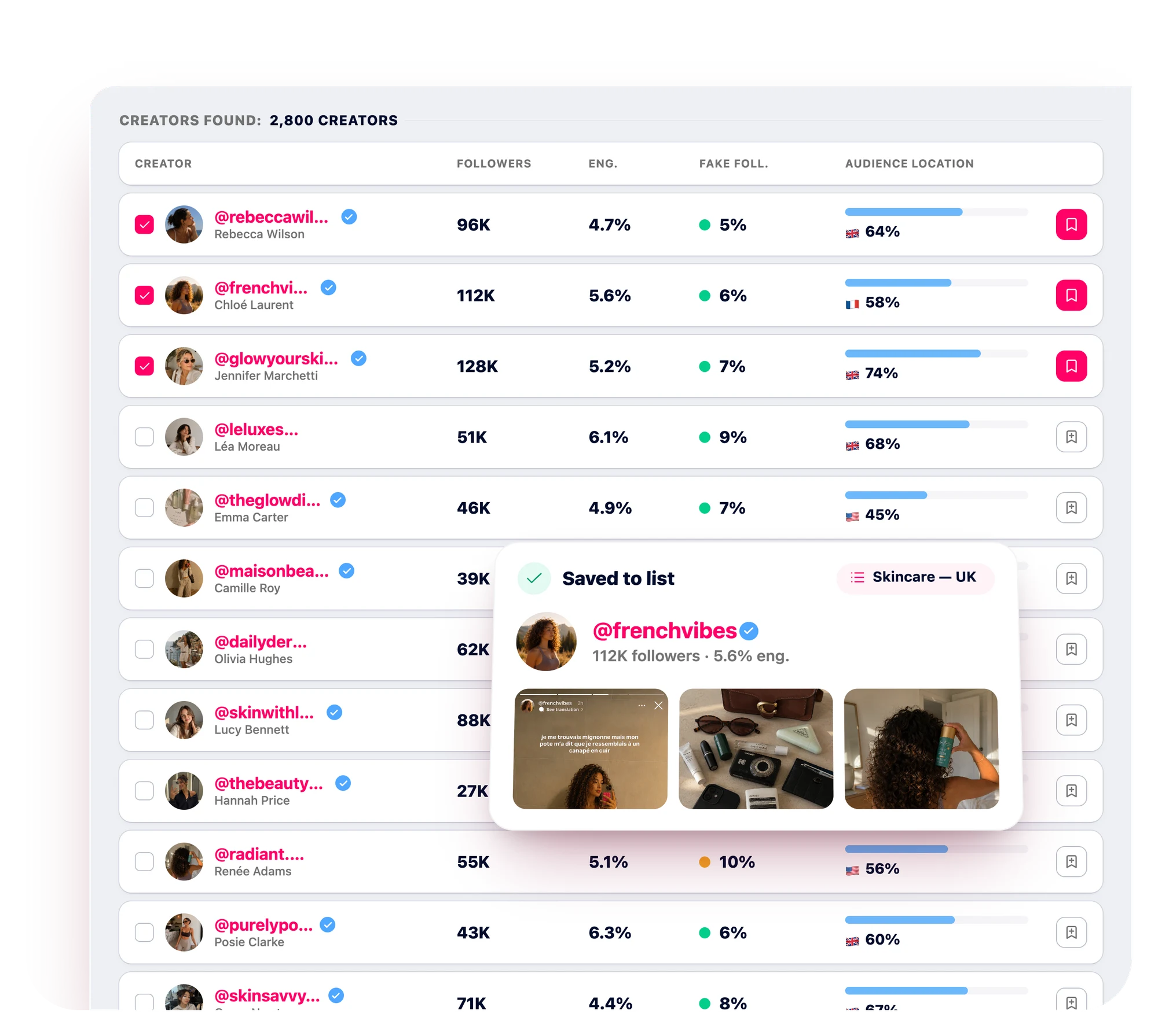 Find creators with AI search